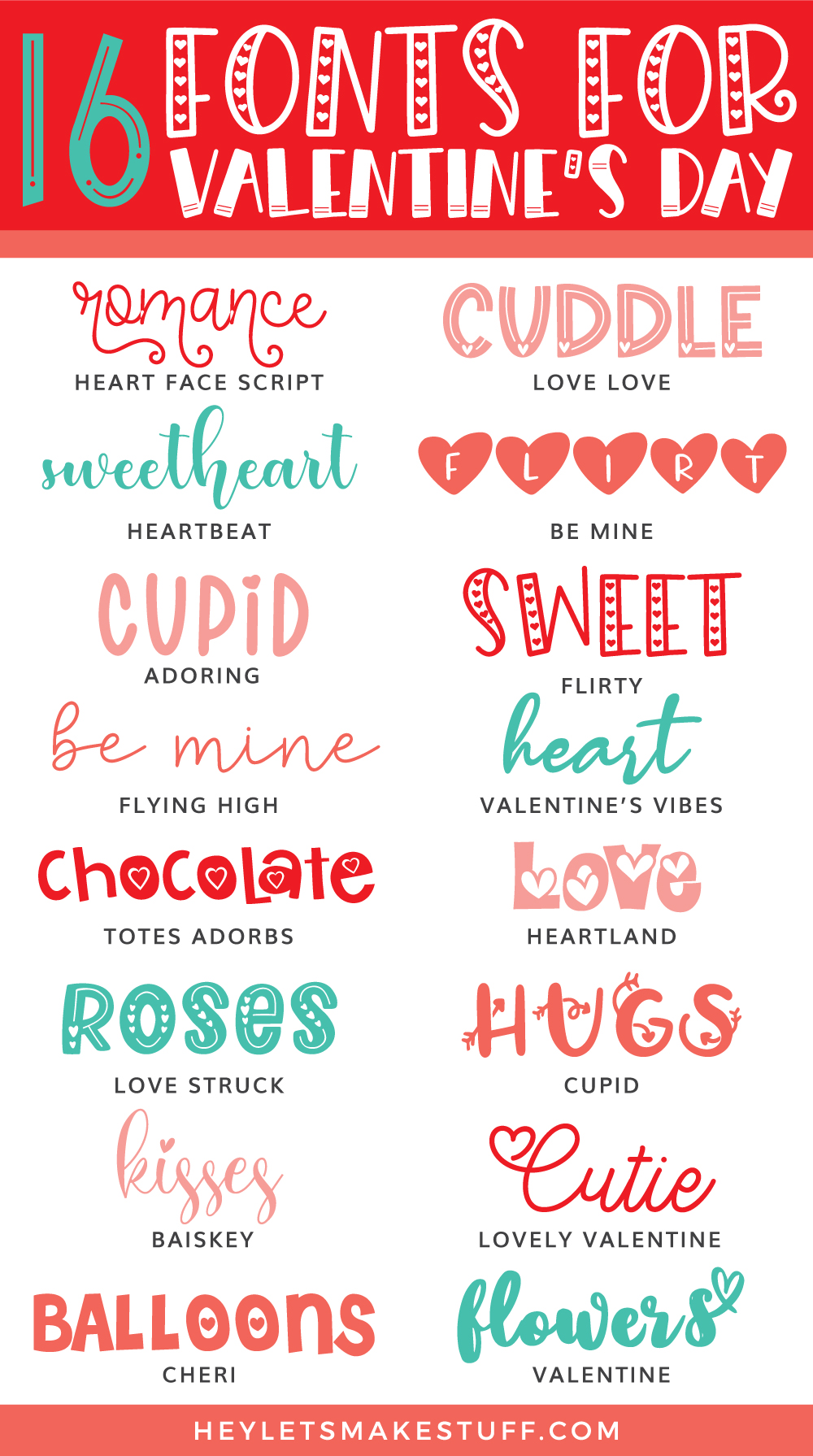 The Best Valentine's Day Fonts for Crafting and Design