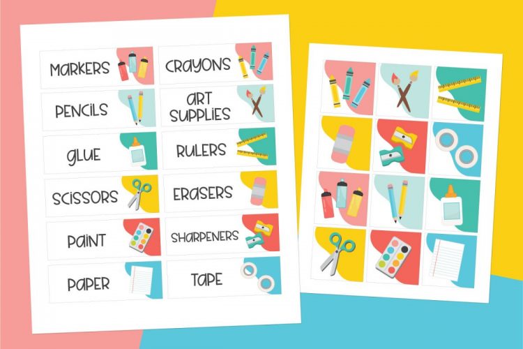 Free Printable Classroom School Supply Labels Hey, Let's Make Stuff