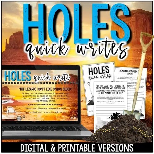 Holes Pre Reading Chapter Activities Novel Based Writing Prompts