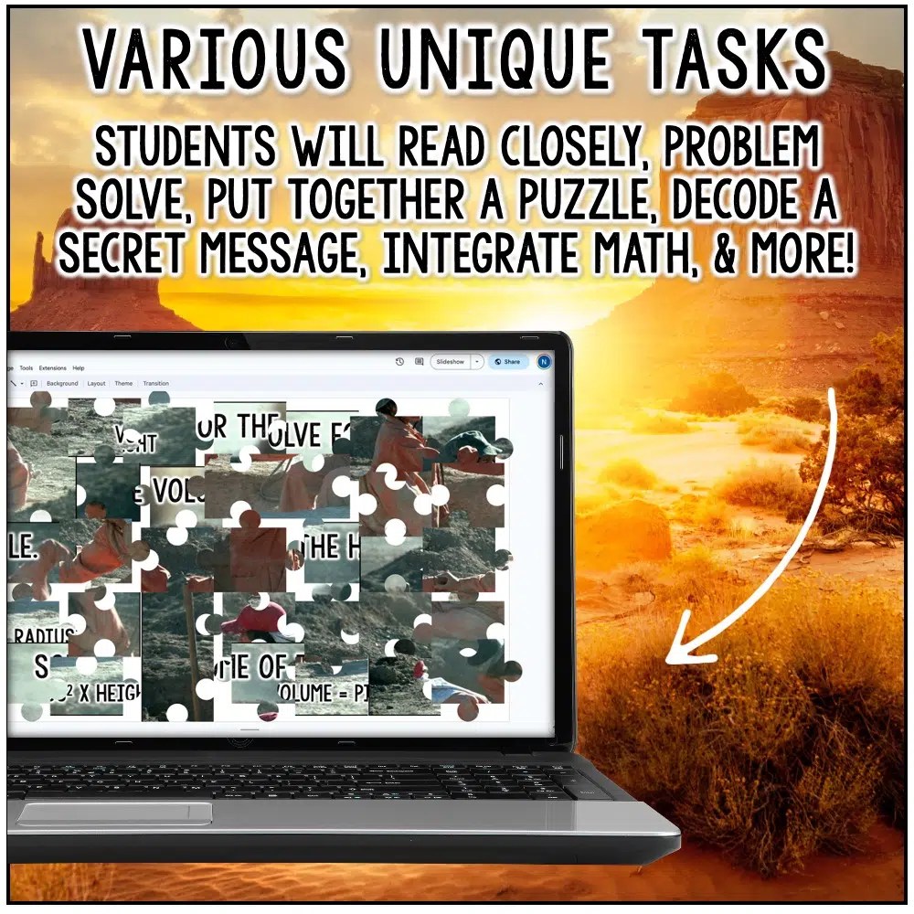 Holes Novel Activities - Escape Camp Green Lake Holes Escape Room