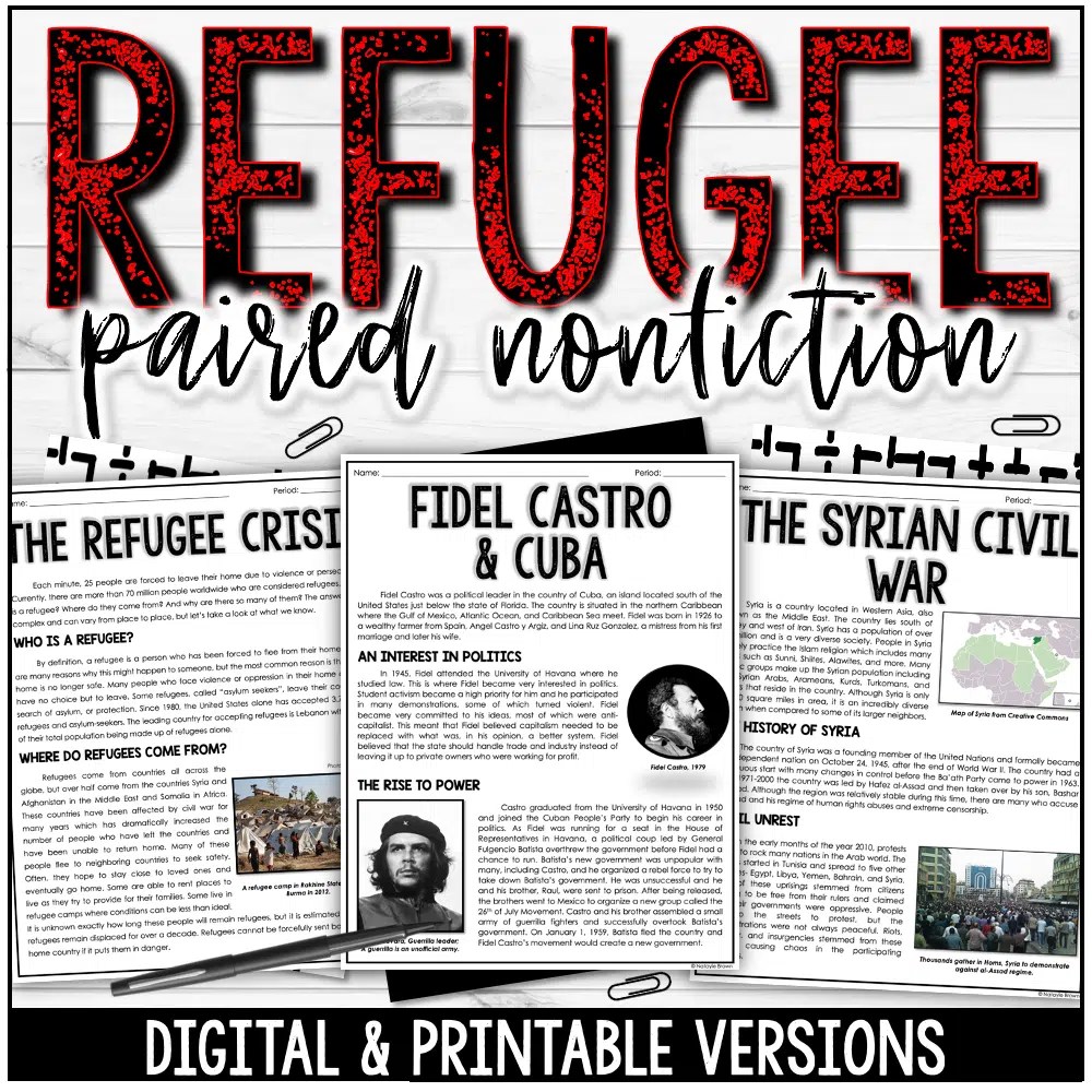 Refugee by Alan Gratz Novel Study Unit Bundle