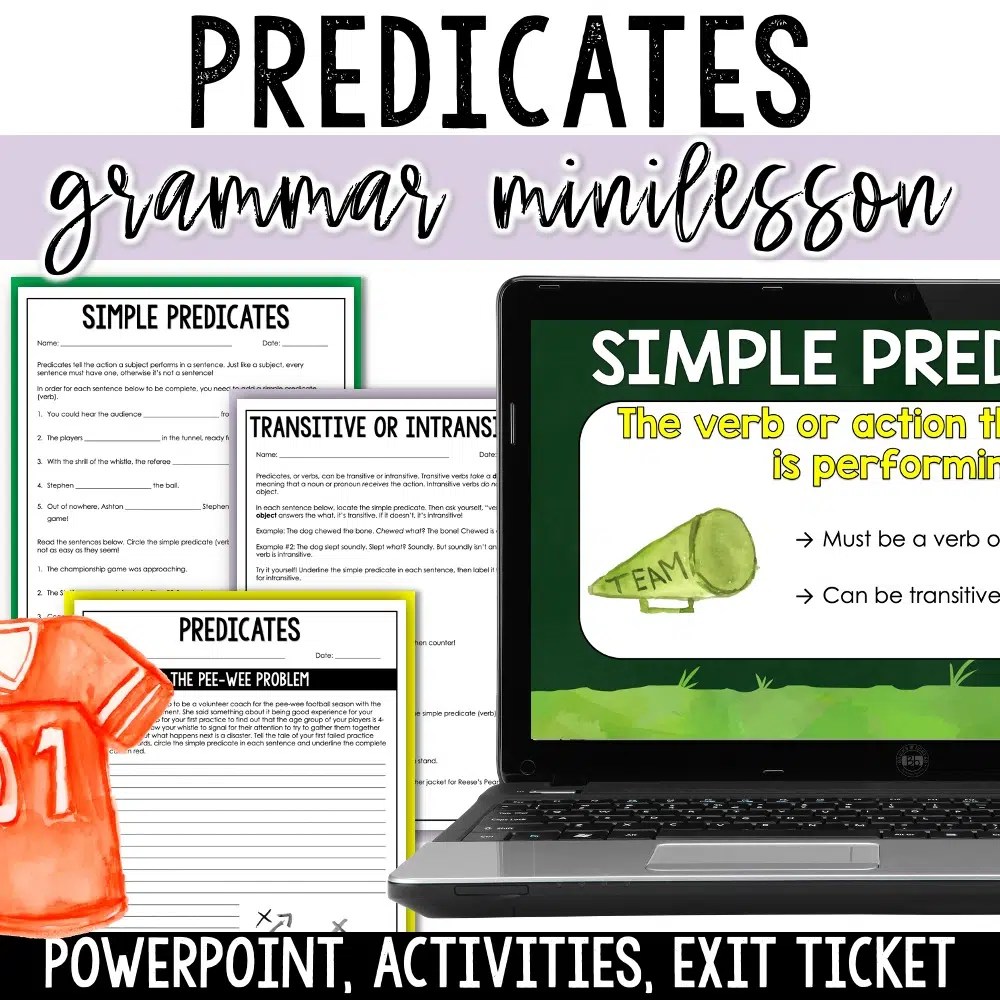 Teaching the Simple and Complete Predicate - Mini-Lesson and Worksheets