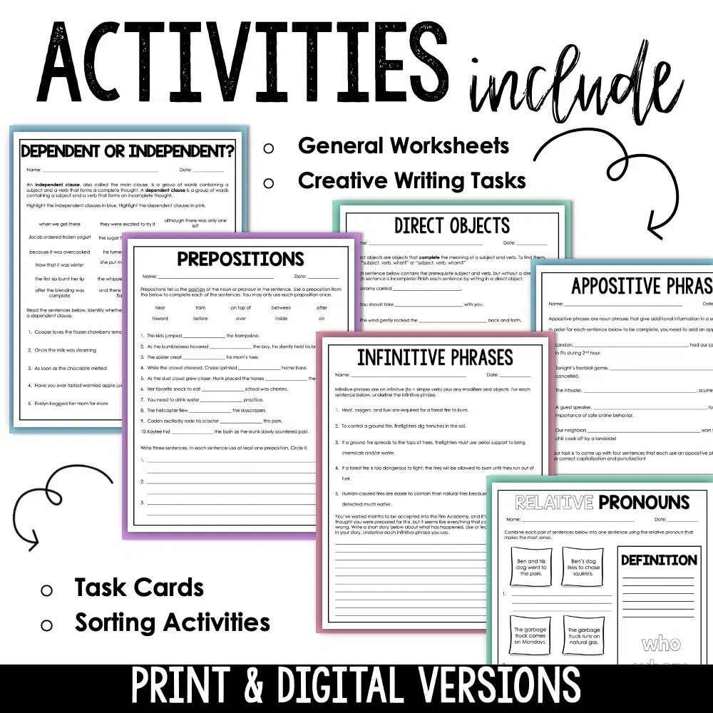 6th Grade Grammar Review - Mini-Lessons, Grammar Worksheets, & Quizzes
