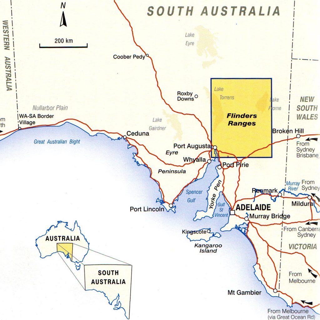 Flinders Ranges map The Friends of the Heysen Trail