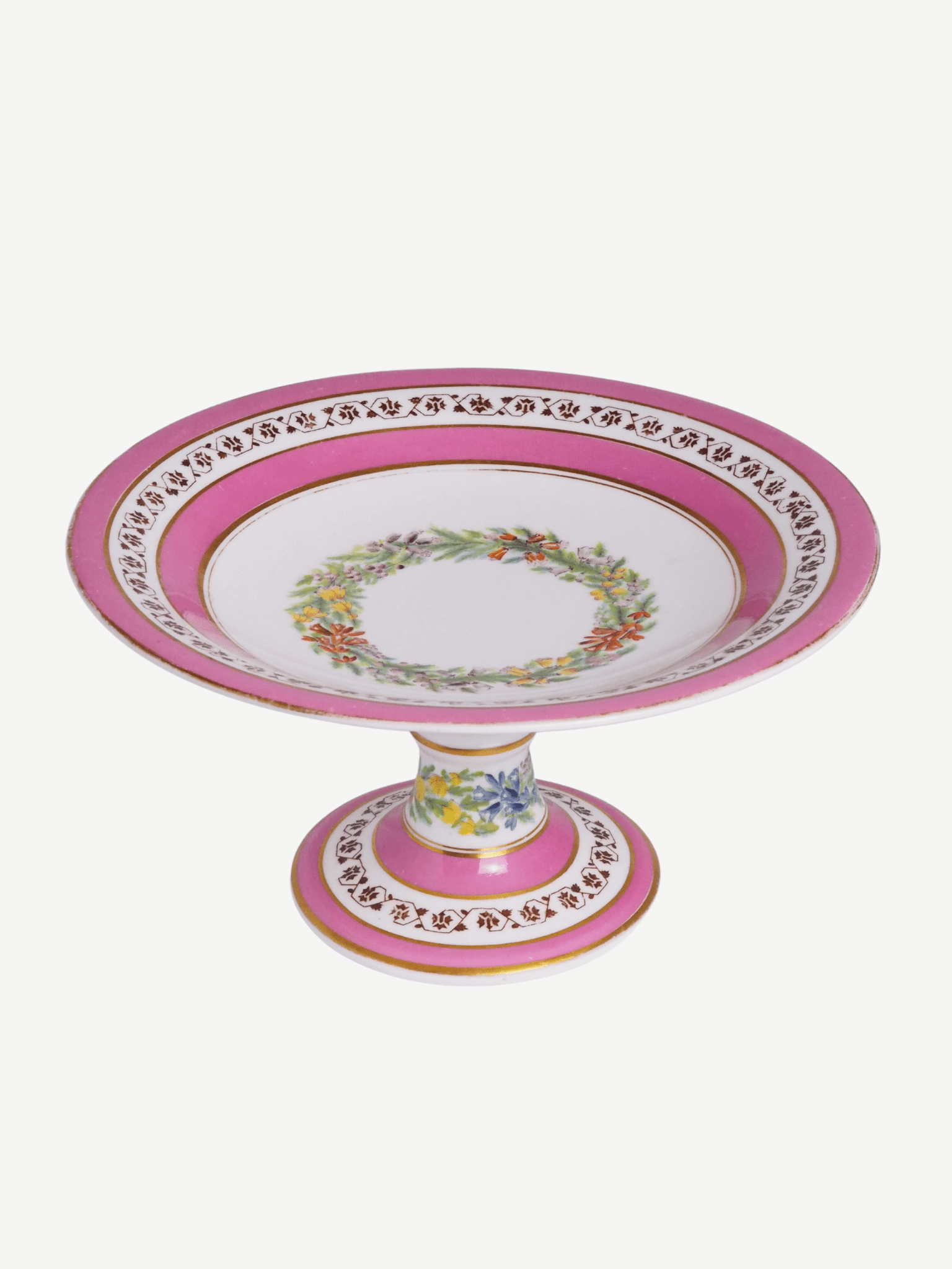 Late 19th Century Old Paris Hand Painted Compote Stand Heywood Home