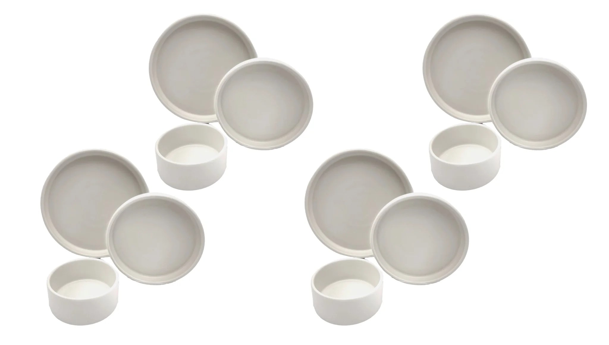 American Modern Dinnerware Set 12 piece Matte White HF Coors