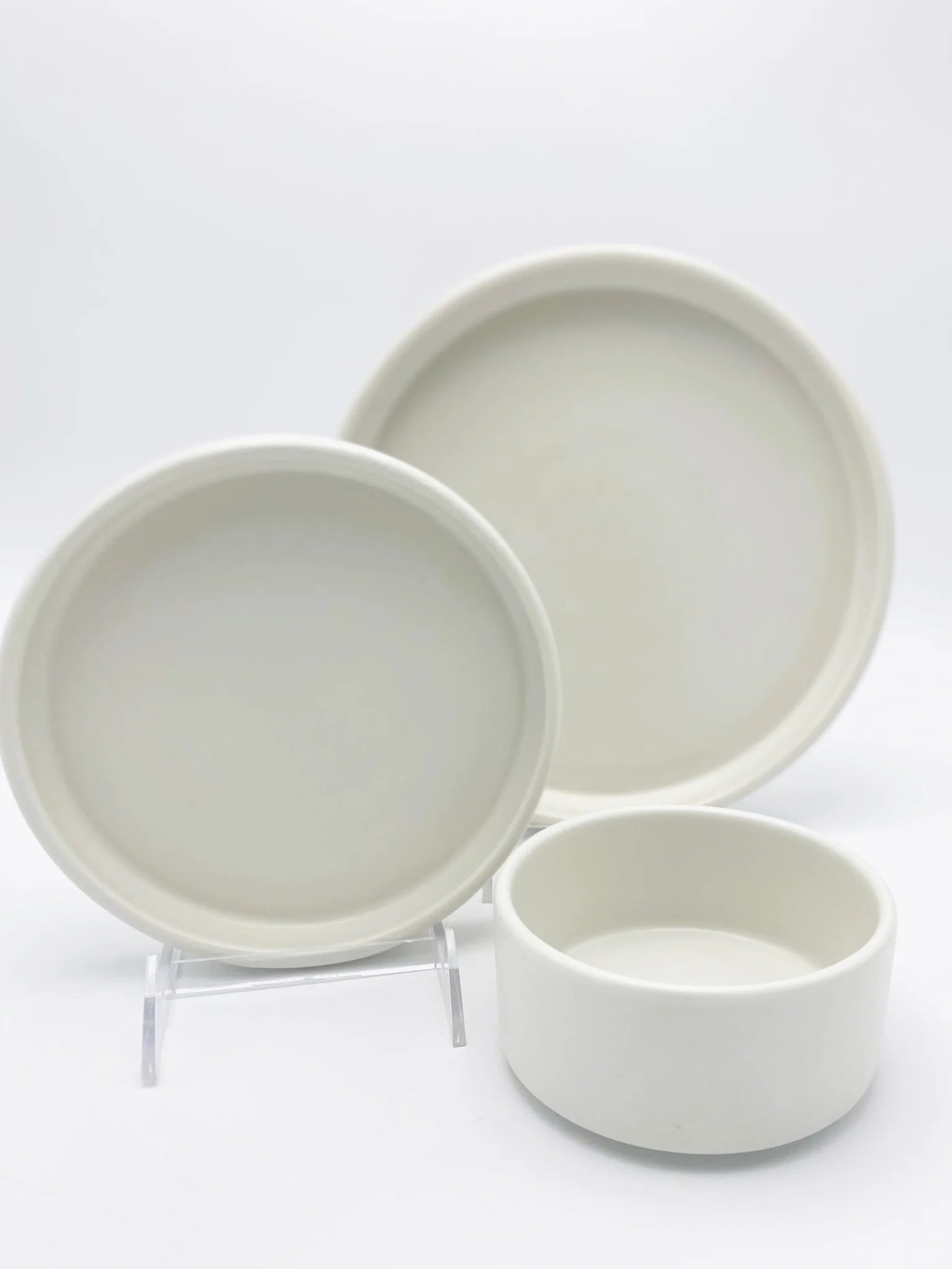 American Modern Dinnerware Set 3 piece Matte White HF Coors