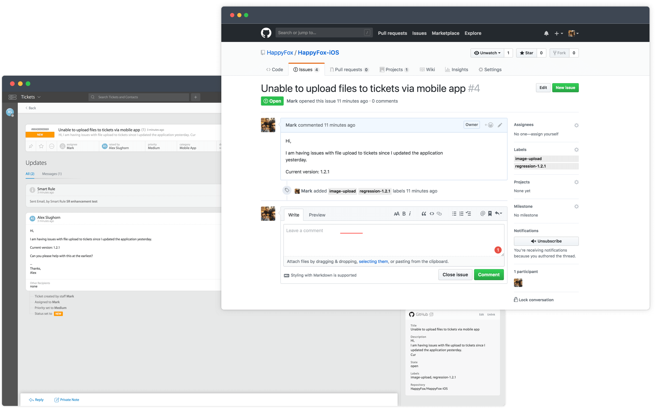 GitHub + HappyFox Improve Developer & Customer Support Collaboration