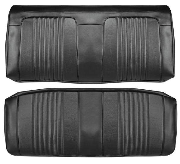 Rear Seat Covers Black 197172 Chevelle or Malibu Distinctive