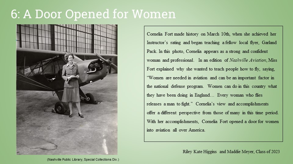 Cornelia Fort Exhibit DHHH