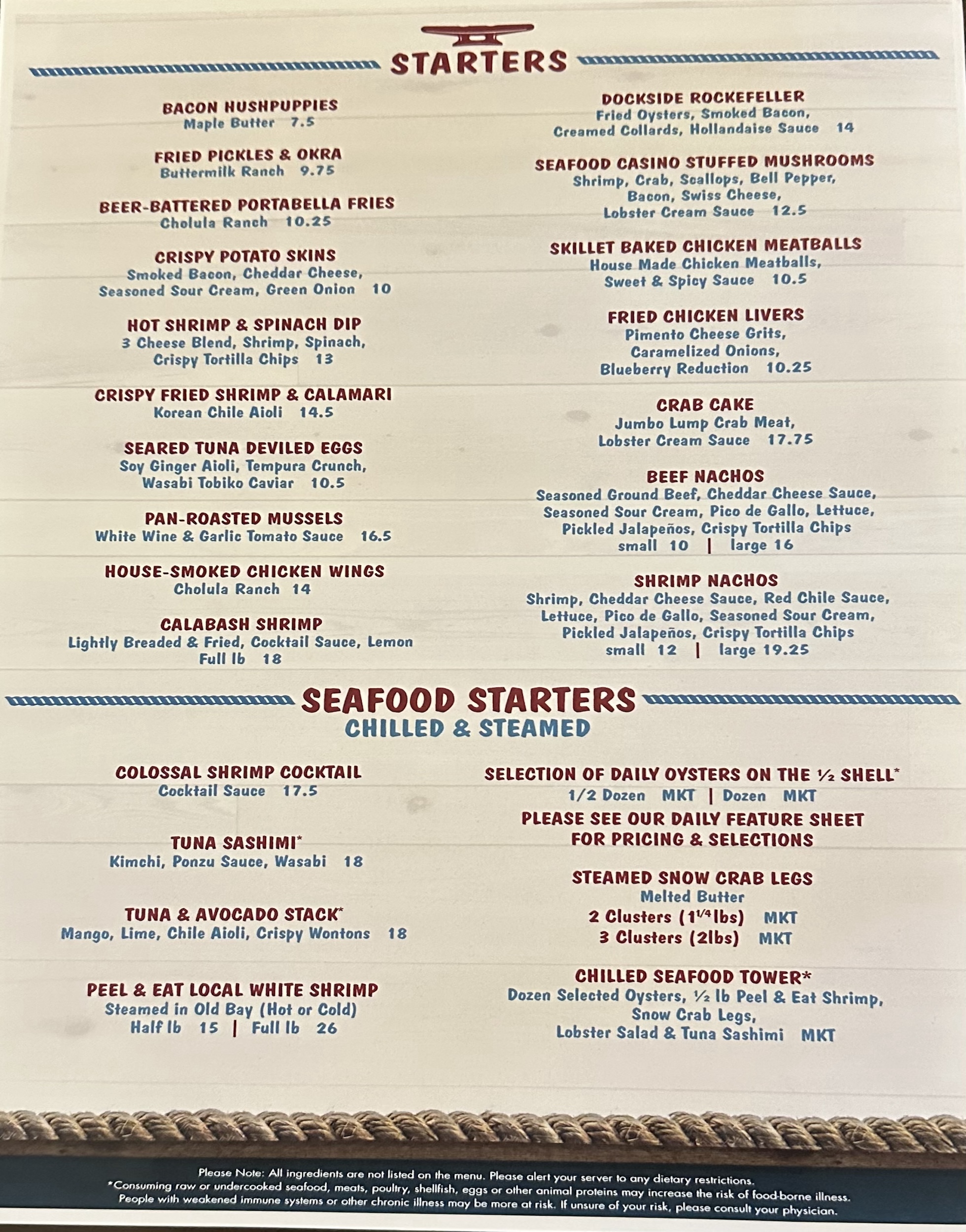 Dockside Menu by Express Restaurant Delivery for Food Delivery