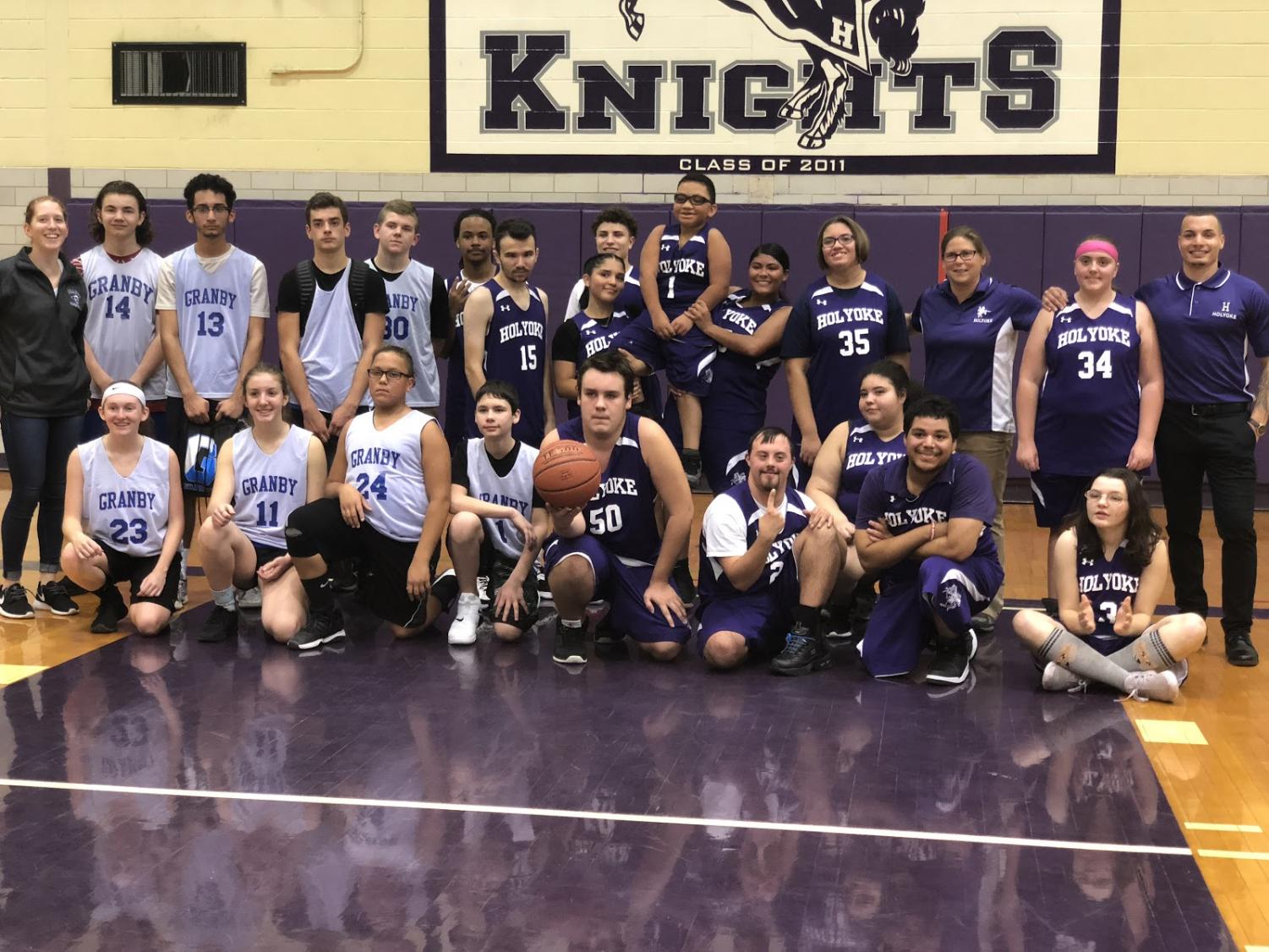 Holyoke Knights’ Unified Basketball Team takes the win in their first