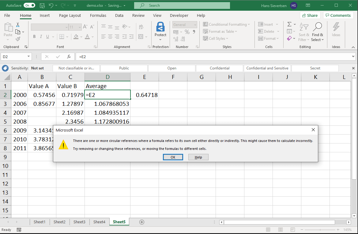 6 Error Messages & Warnings Excel for UoB students