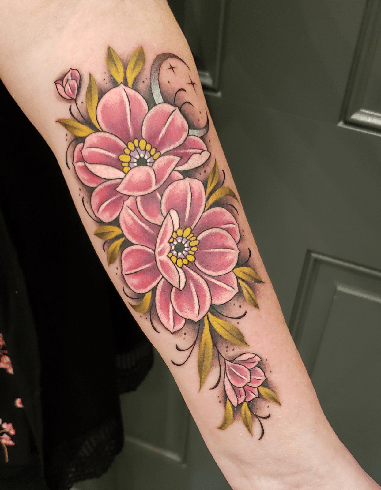 Illustrative, Color, Flower tattoo by Lacey McClellan