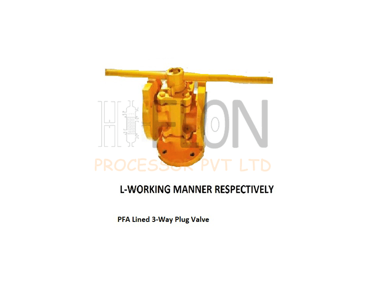 PFA Lined 3Way Plug Valve Hi Flon
