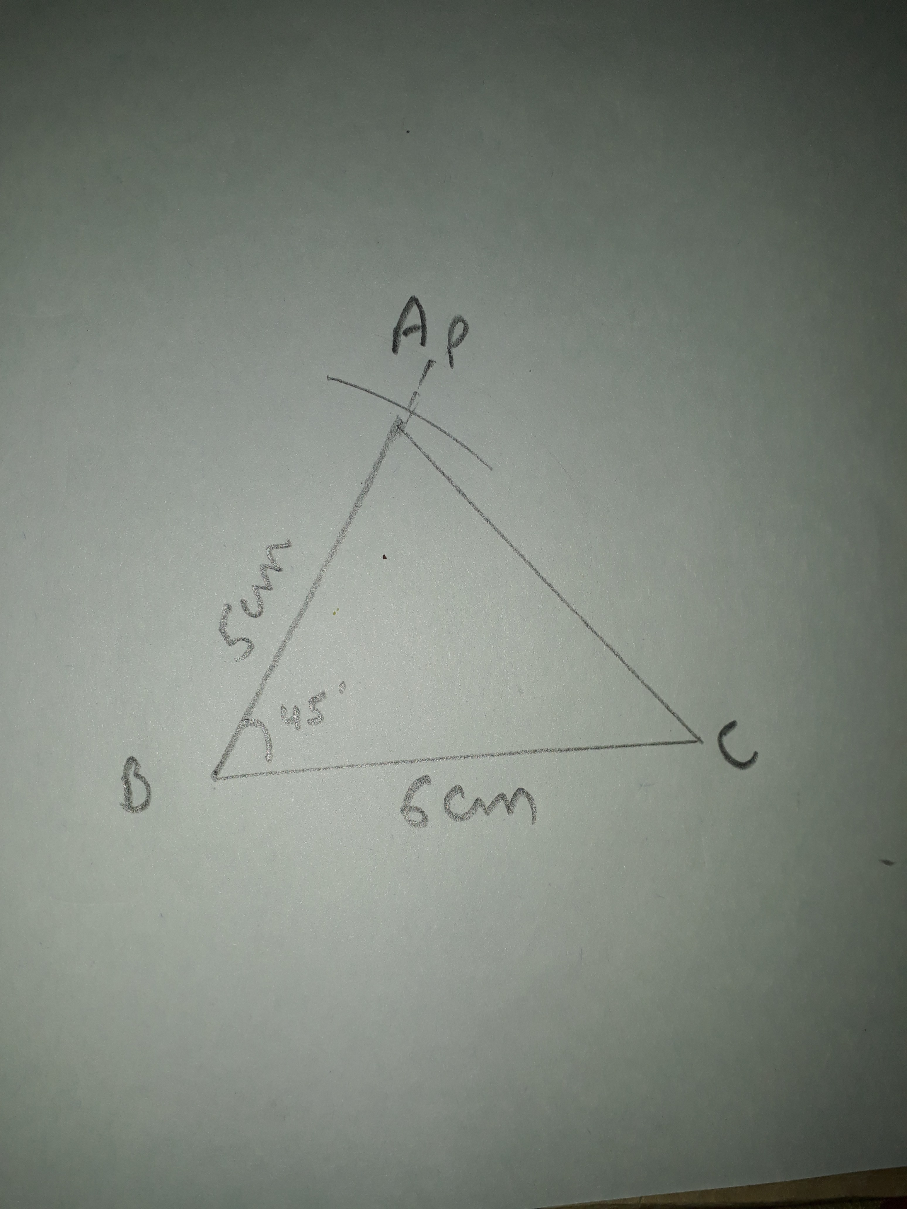 construct triangle ABC in which AB = 5cm