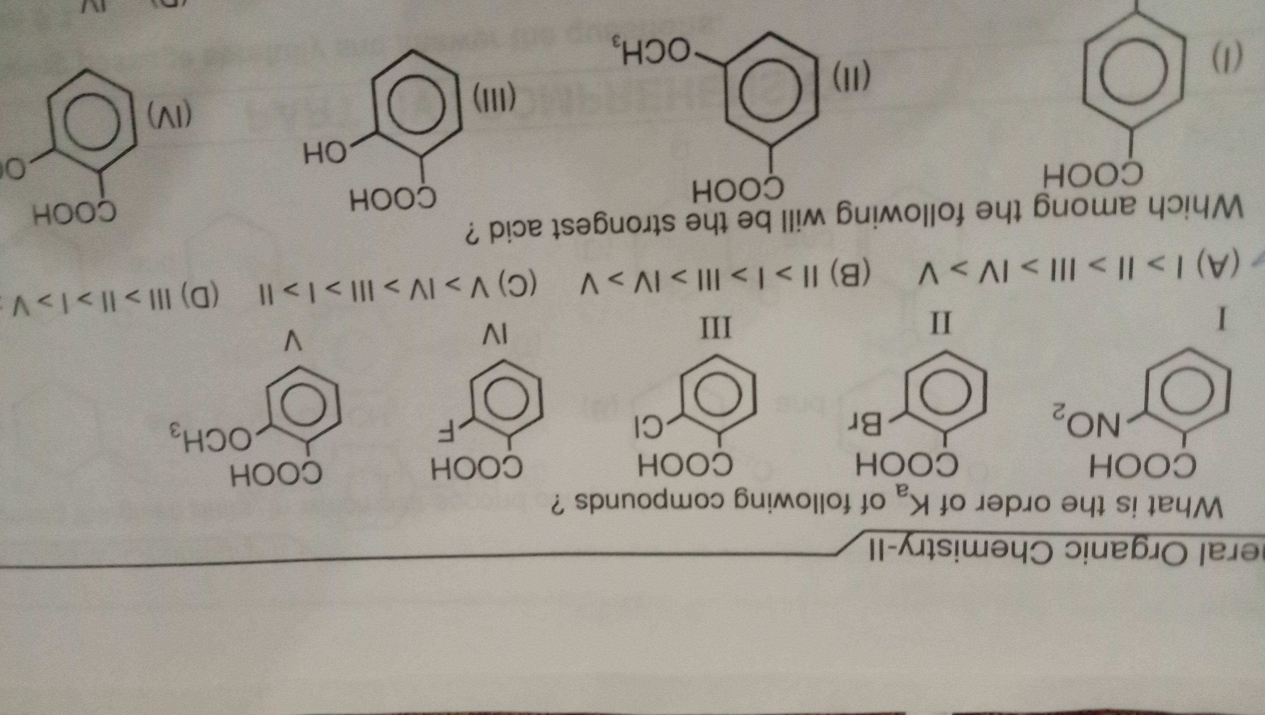 what is the order of ka of following compounds Brainly.in