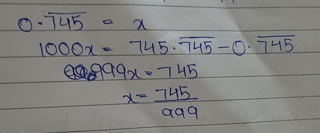 0.745 bar on 745 in p/q form Brainly.in