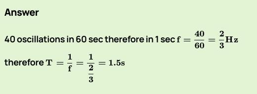 A simple pendulum take 10 seconds to complete 40 oscillations. the time