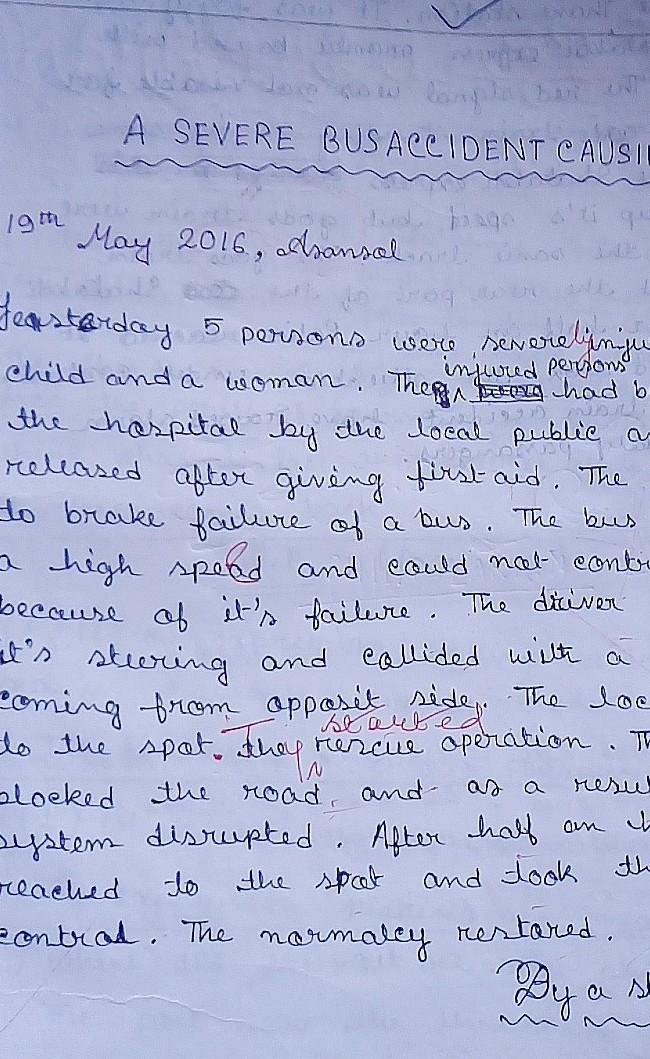 Write A Report On Accident