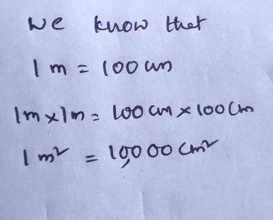 How to convert m2 to cm2 Brainly.in