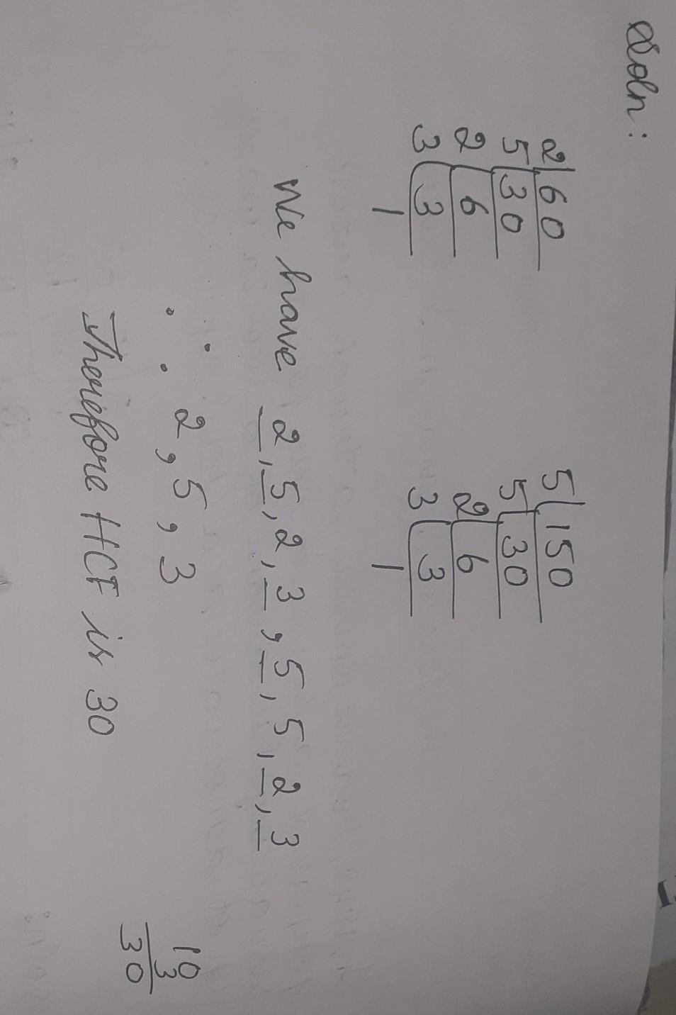 what is the HCF of 60 and 150? Brainly.in