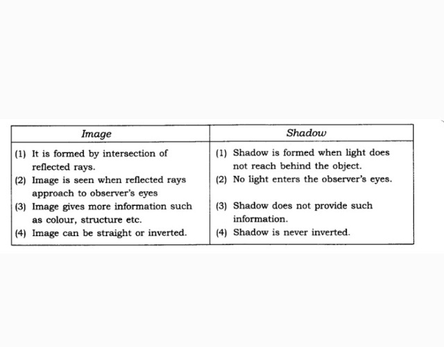 Differences between image and shadow 5 point Brainly.in