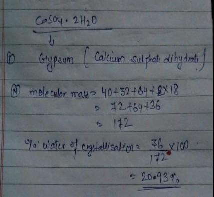 Calculate The Relative Molecular Mass Of Hydrated Calcium Sulphate Caso4. 2H2O. [Given : R.a.m : Ca = - Brainly.in
