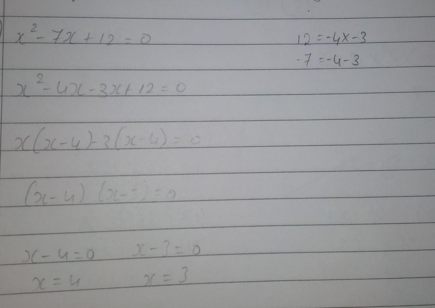 factorise x^2 7x +12 Brainly.in