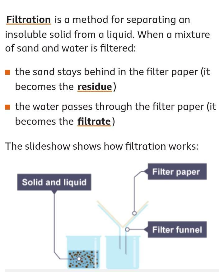 define filtration separation method Brainly.in