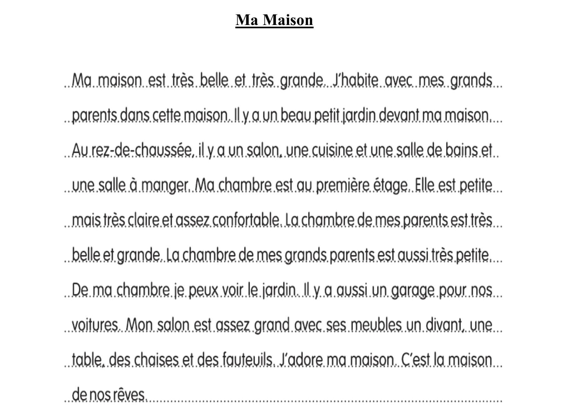 Describe Your House Essay In French