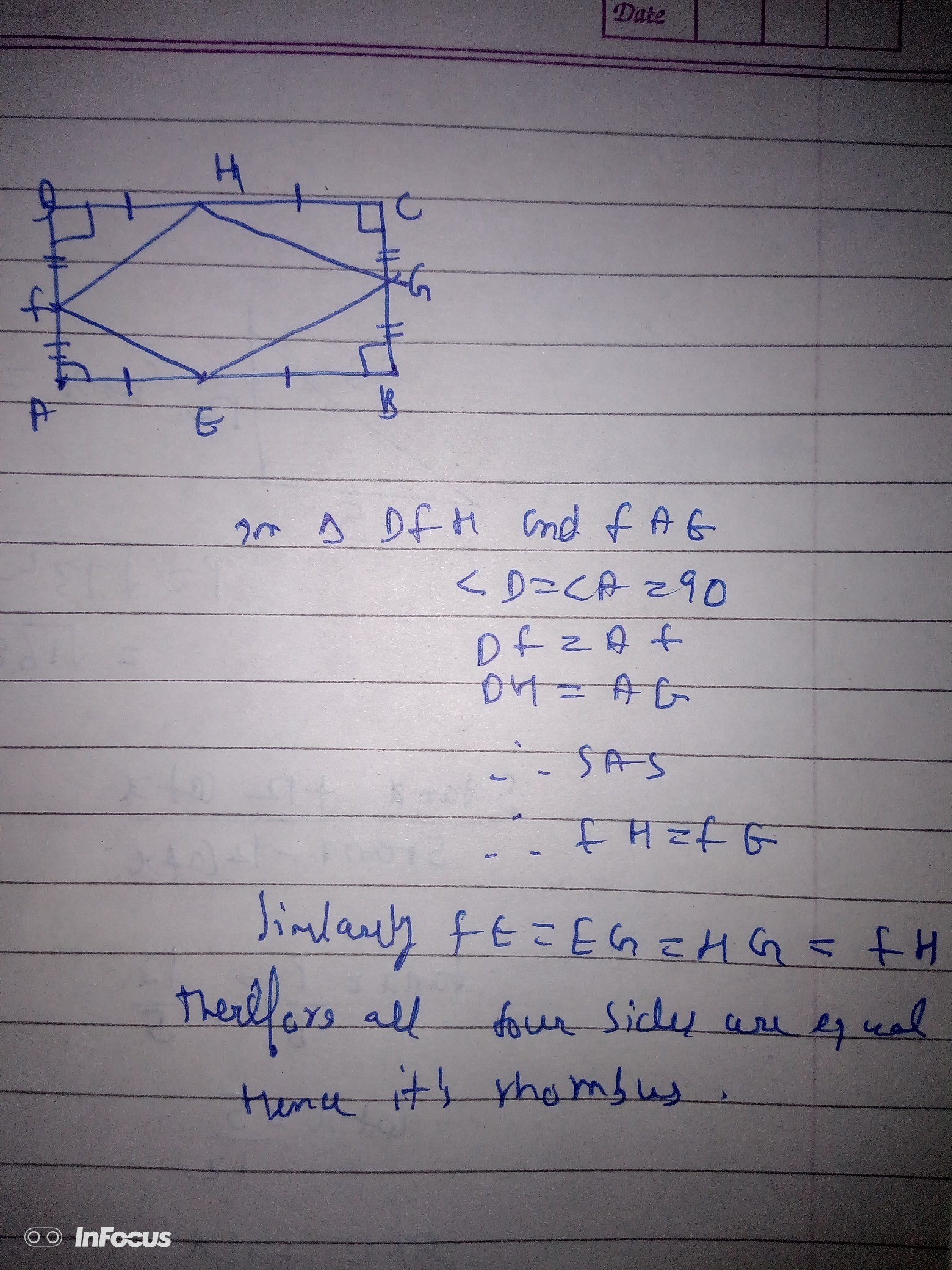 prove that the figure obtained by joining mid points of adjacent sides