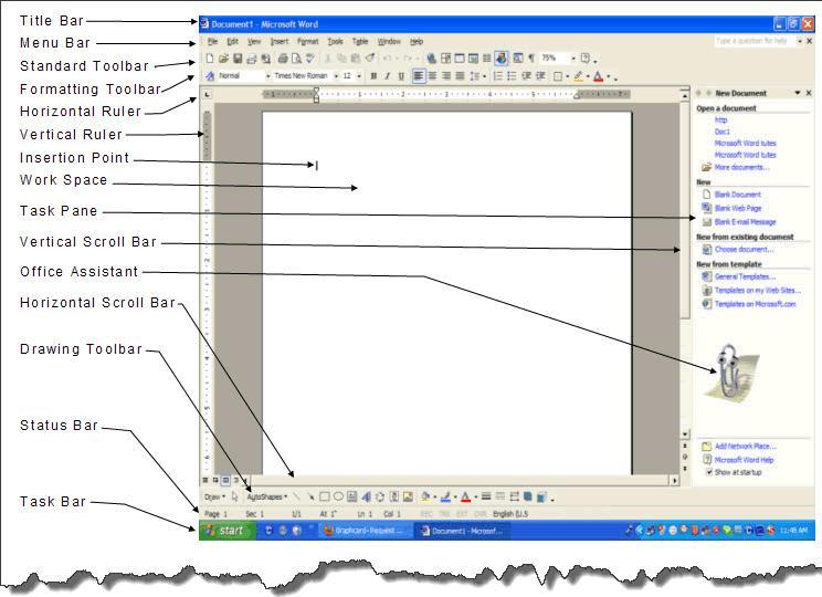 Draw and label Microsoft word interface Brainly.in