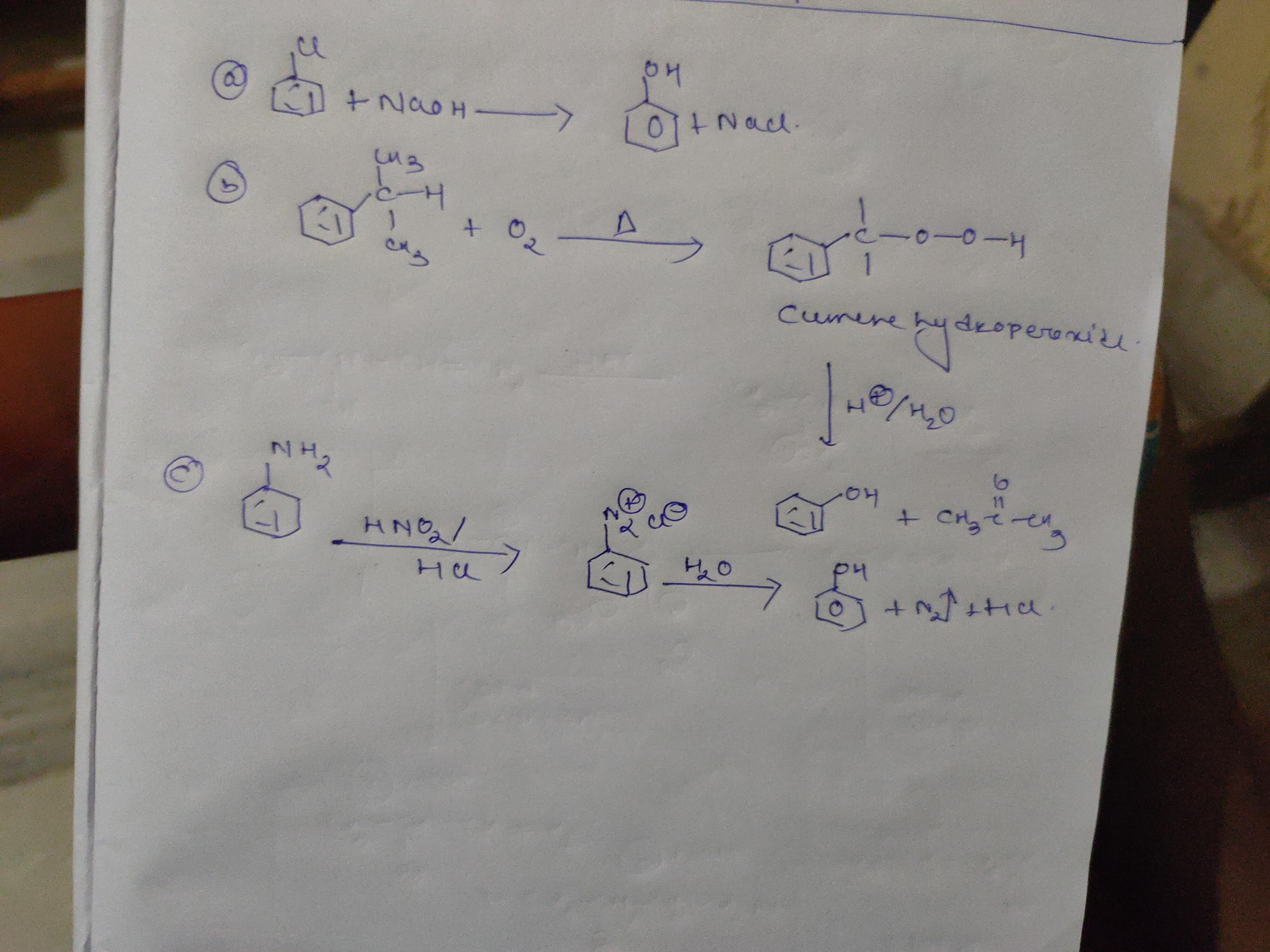 Whatphenols (carbolic acid) ?How theyprepared forma) Chlorobenzene b) Cumene c)Aniline Brainly.in