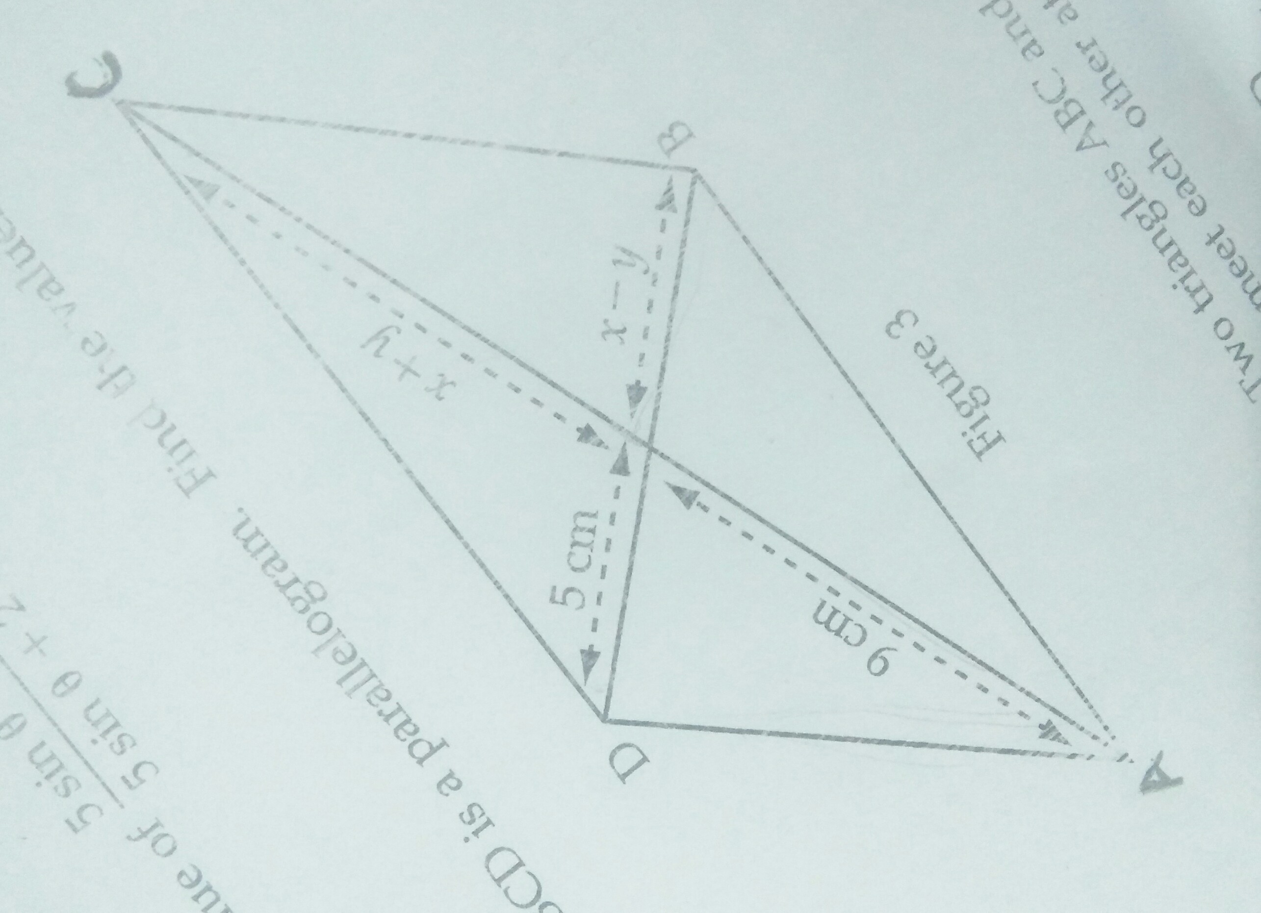 ABCD is a parallelogram. find the value of x and y.solve step by step