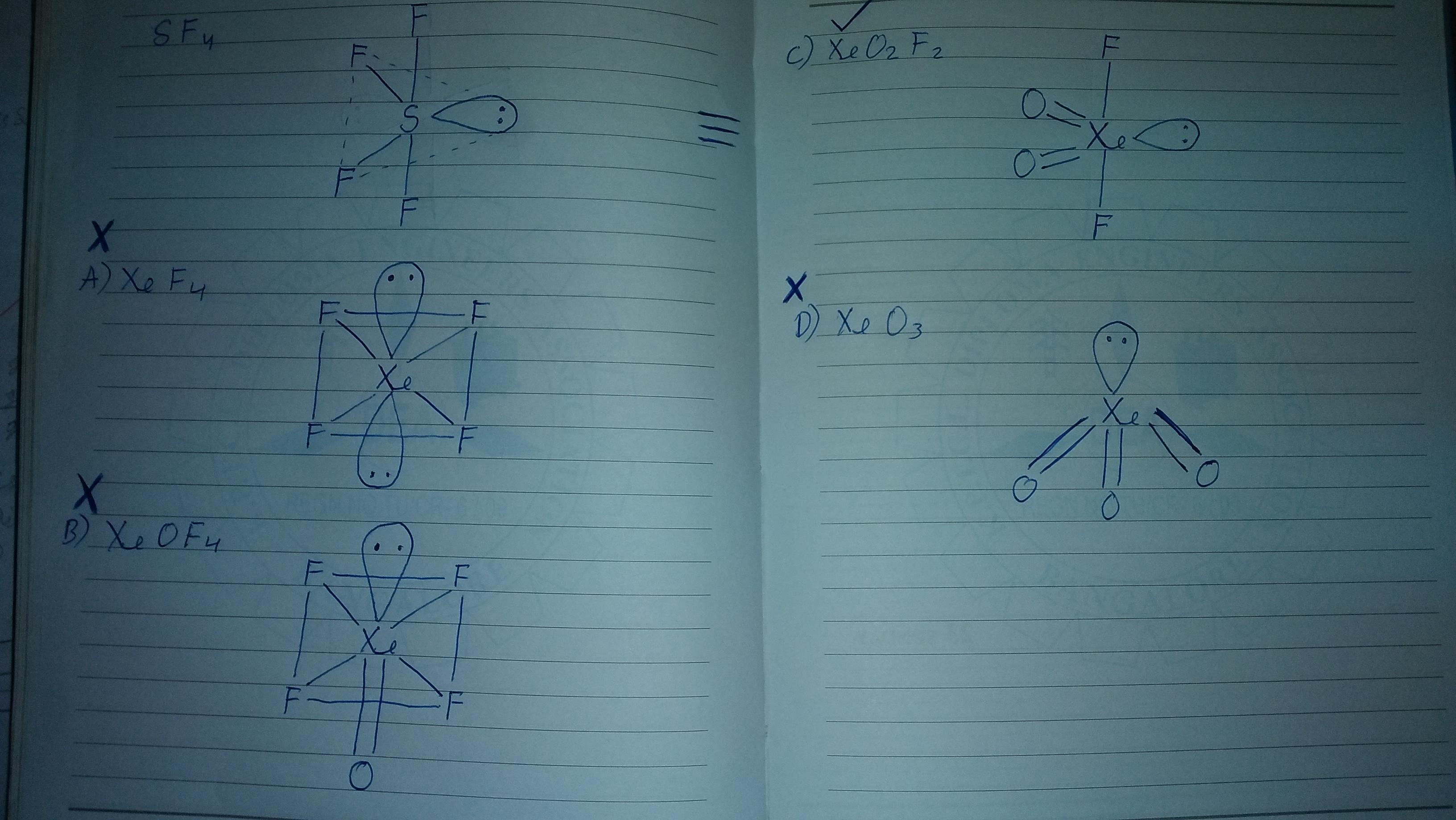 The pair of iso structural compounds are a) SF4 and XeF4 b) SF4 and