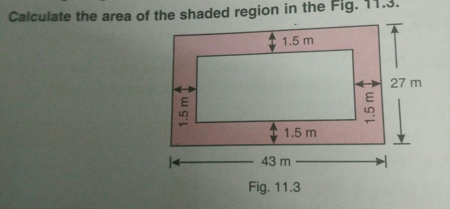 calculate the area of the shaded region in the given figure Brainly.in