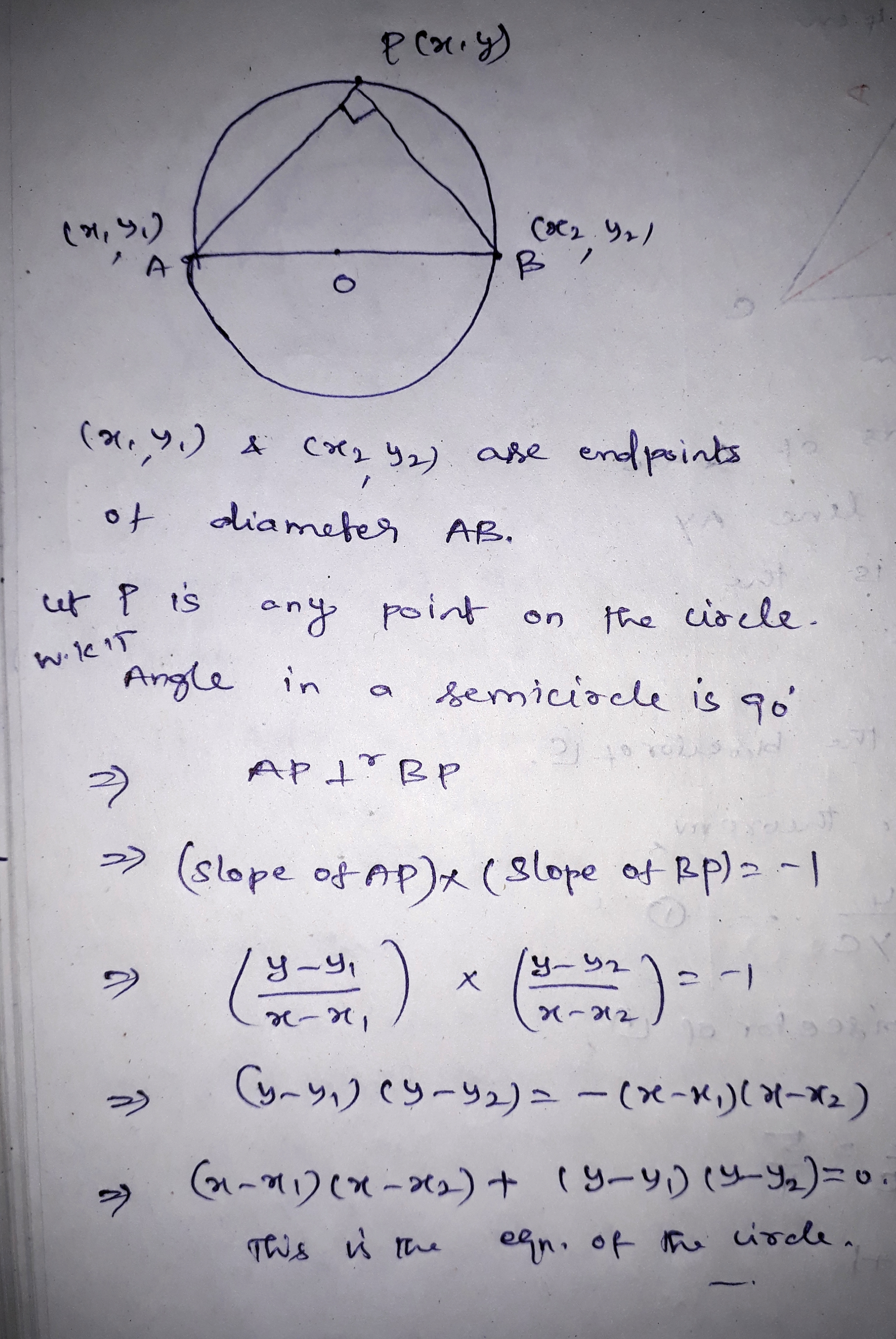 How To Find The Equation Of A Circle With Diameter