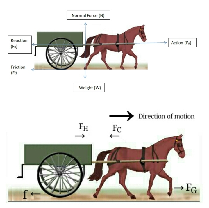 i need horse cart problem derivation in physics Brainly.in