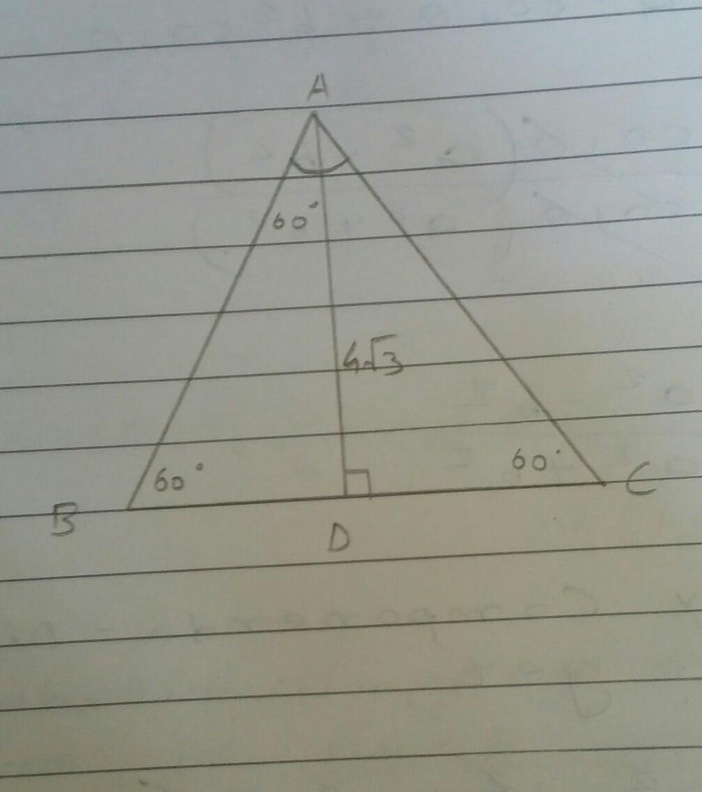 3. Find the perimeter and area of an equilateral A. The