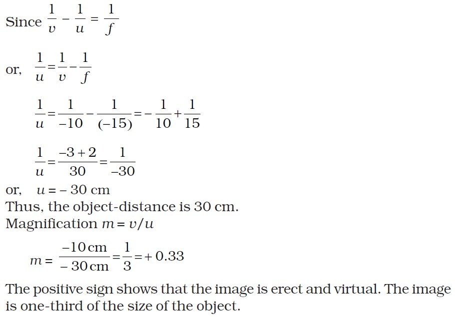 a concave lens has focal length of 15 CM at what distance