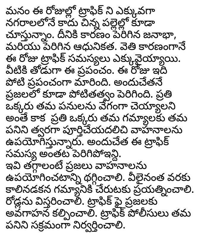 Essay about road safety uses in Telugu Brainly.in