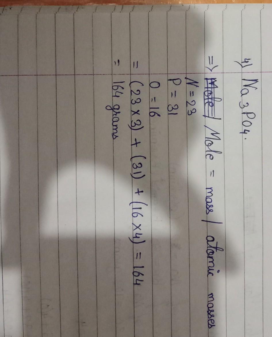The Formula Of Sodium Phosphate Is Na3Po4. What Is The Mass Of 0.146 Mol Of Na3Po4? (Atomic Masses : - Brainly.in