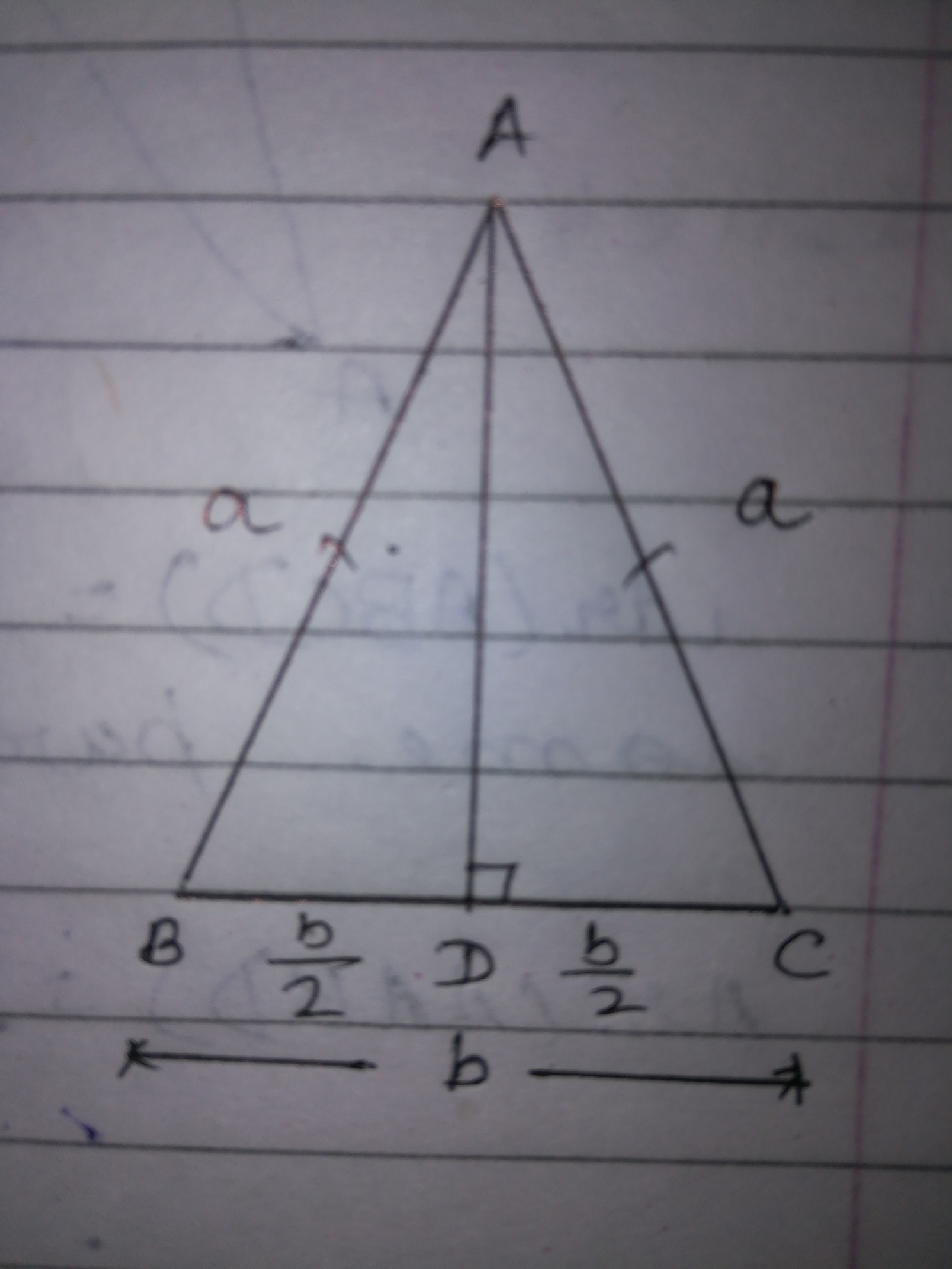 the area of an isosceles triangle also, prove it. Brainly.in