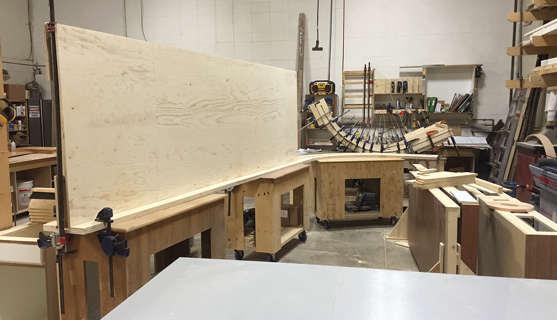 Custom Woodwork in Shop For Edmonton Construction Project HIBCO