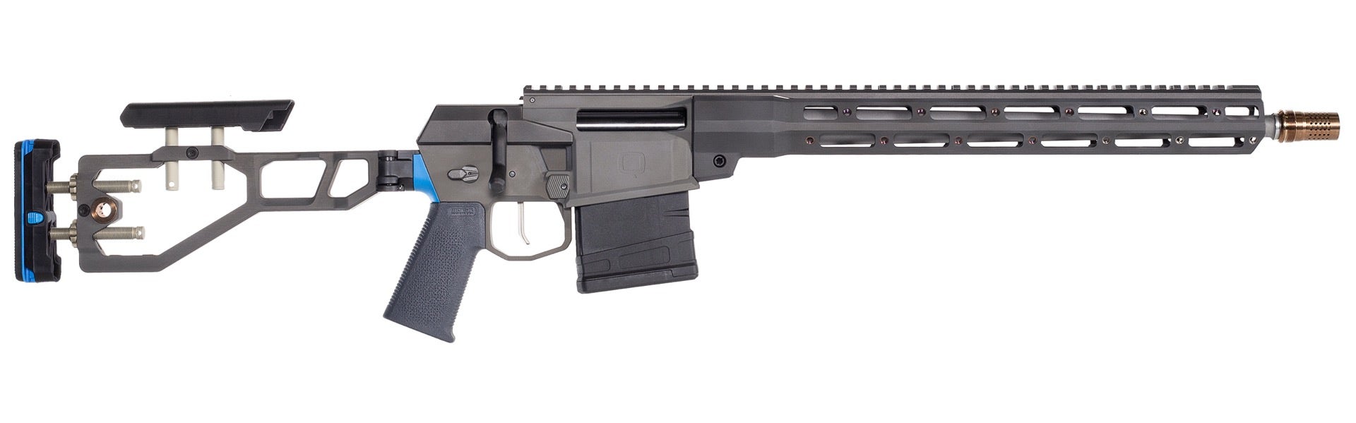 LIVE Q OR DIE, THE FIX, 16.00” 416R BARREL, FOLDING STOCK, Q BLUE