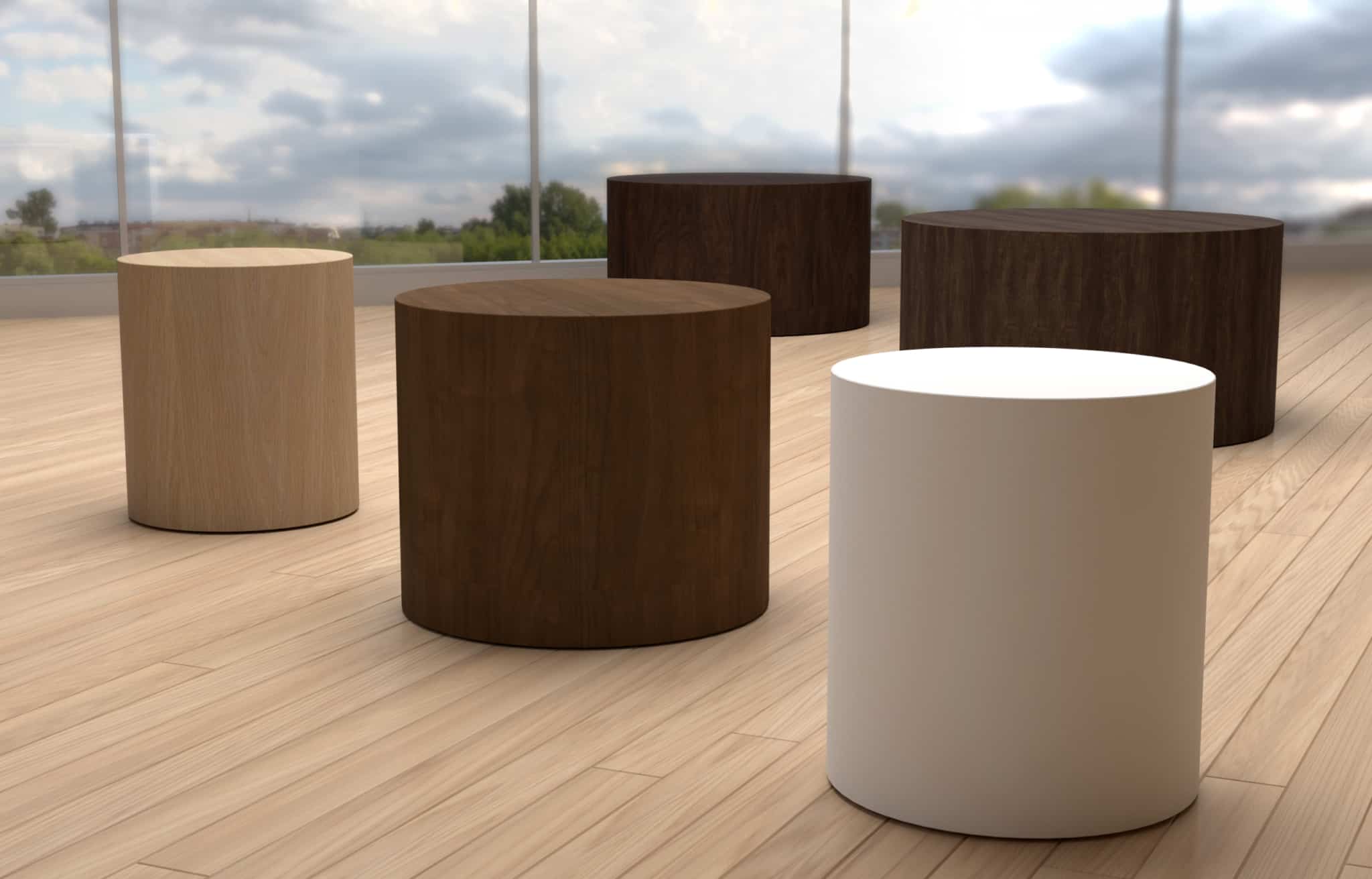 BLOK Drum & Cube Tables Hickory Contract Commercial Furniture