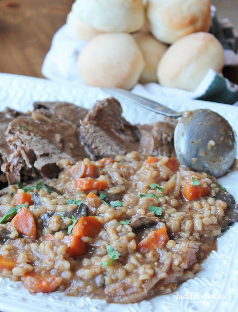 Slow Cooker Beef & Barley Risotto