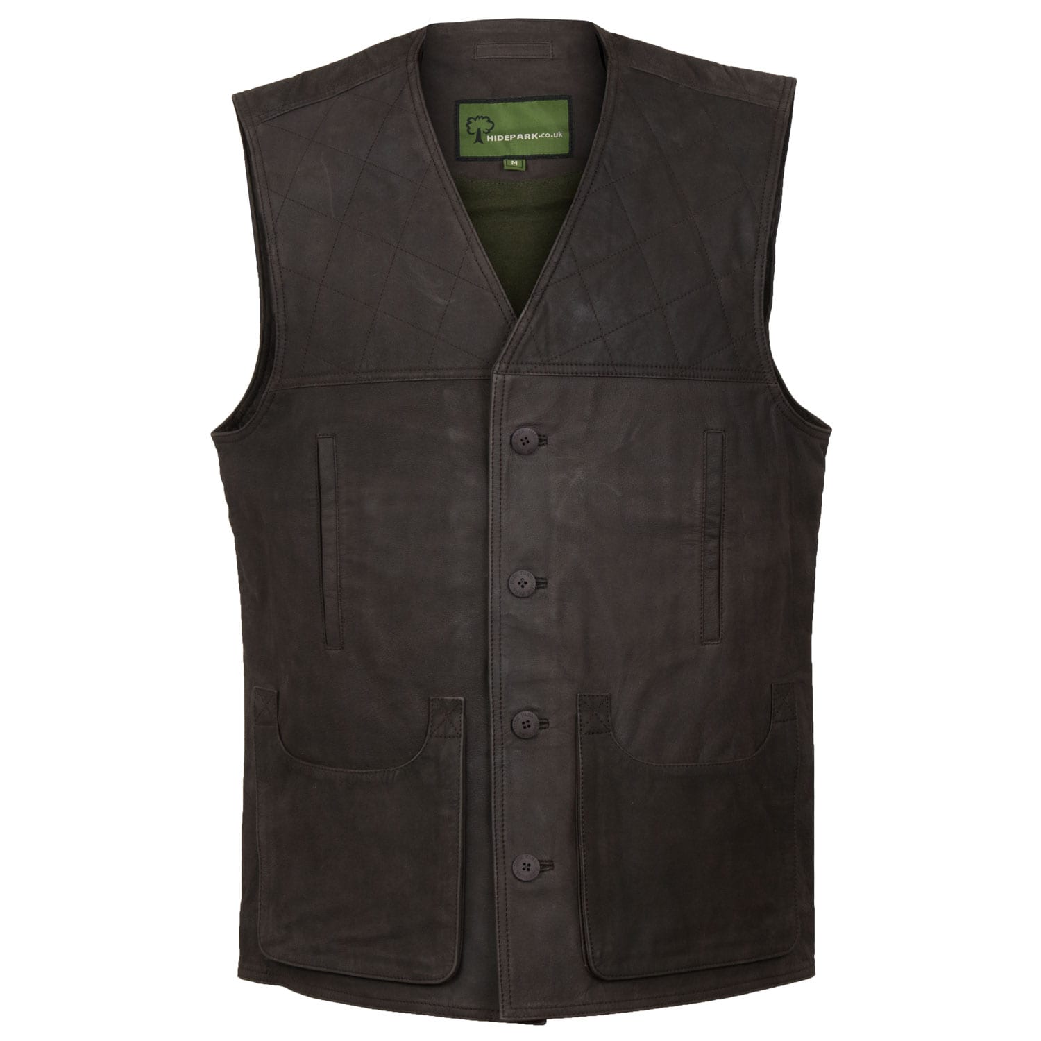 G010 Men's Brown Leather Gilet / Shooting Vest Hidepark Leather