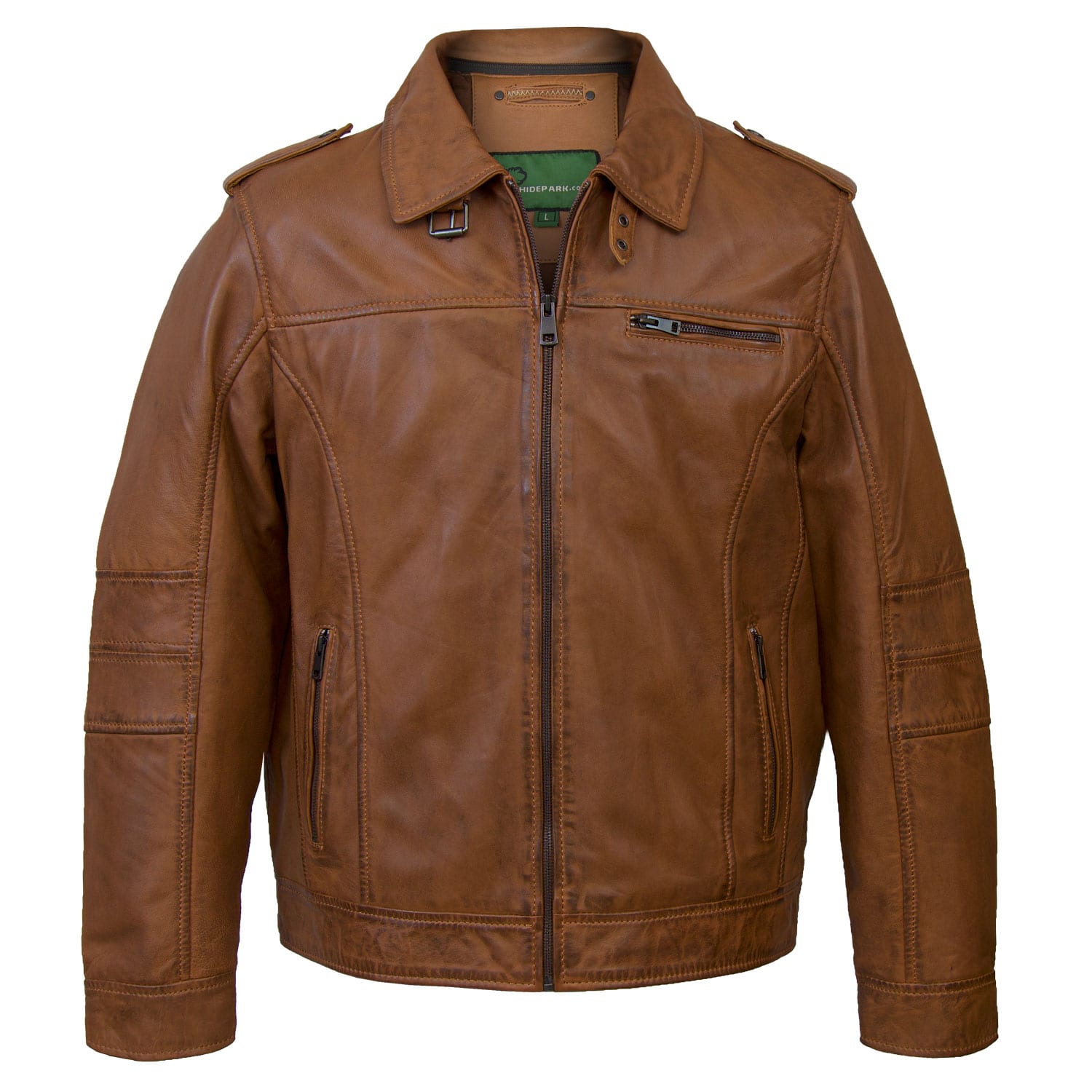 Mason Men's Rust Hooded Leather Jacket Hidepark Leather
